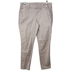 Old Navy Pixie striped burgundy combo cropped pants women’s 10 business casual